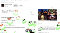 Google Search tampillan animasi hantu-hantu lucu saat pengguna mengetikkan kata Halloween (Tangkapan layar Google.com)