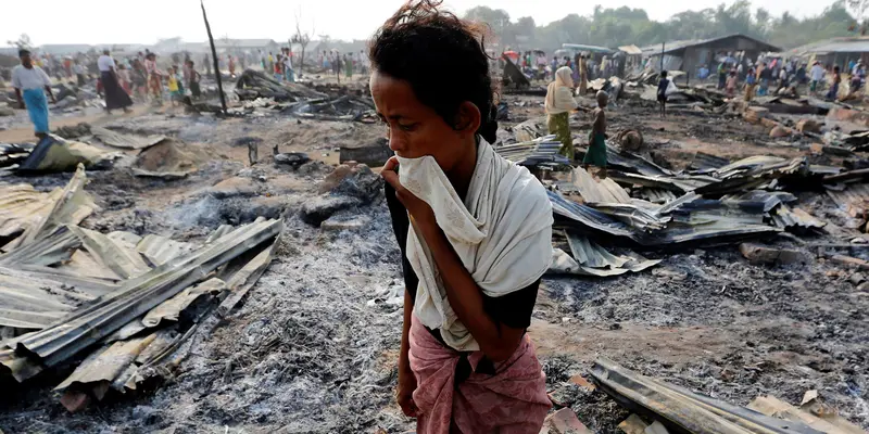 20160503-Api Hancurkan 50 Kamp Pengungsi Rohingya di Myanmar-Myanmar