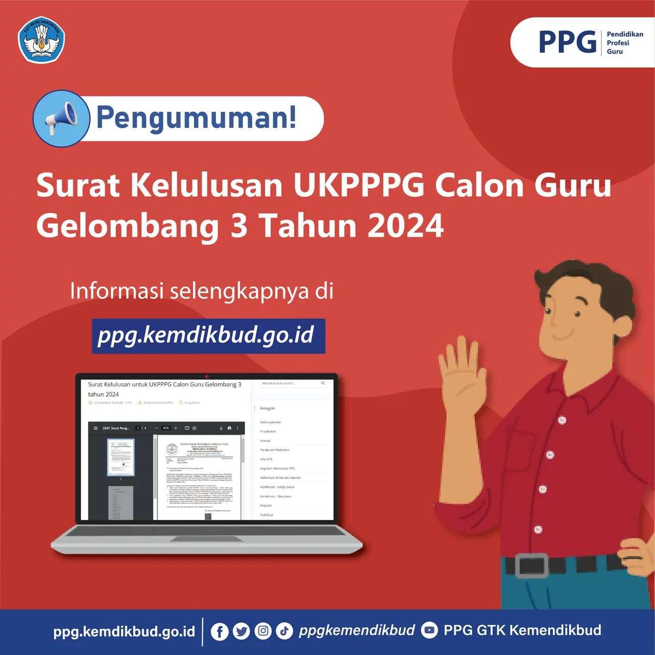 Cara cek pengumuman kelulusan ppg piloting 3 lengkap dengan linknya