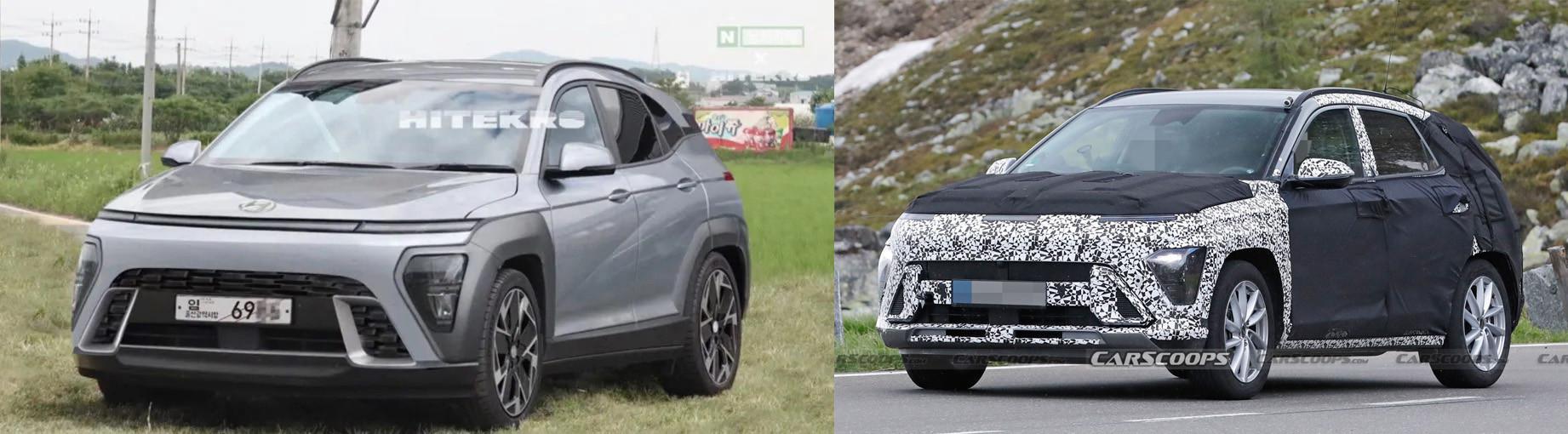 Komparasi render dan spyshot Hyundai Kona terbaru (YouTube/Hitekro, carscoops.com)