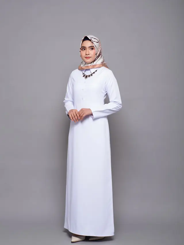 Dress Panjang Polos Elegan Muslim Modern