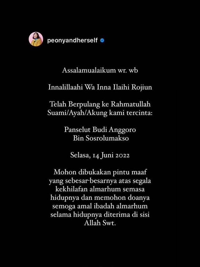 Berita Duka, Ayahanda Kunto Aji Meninggal Dunia Setelah Berjuang Melawan Kanker