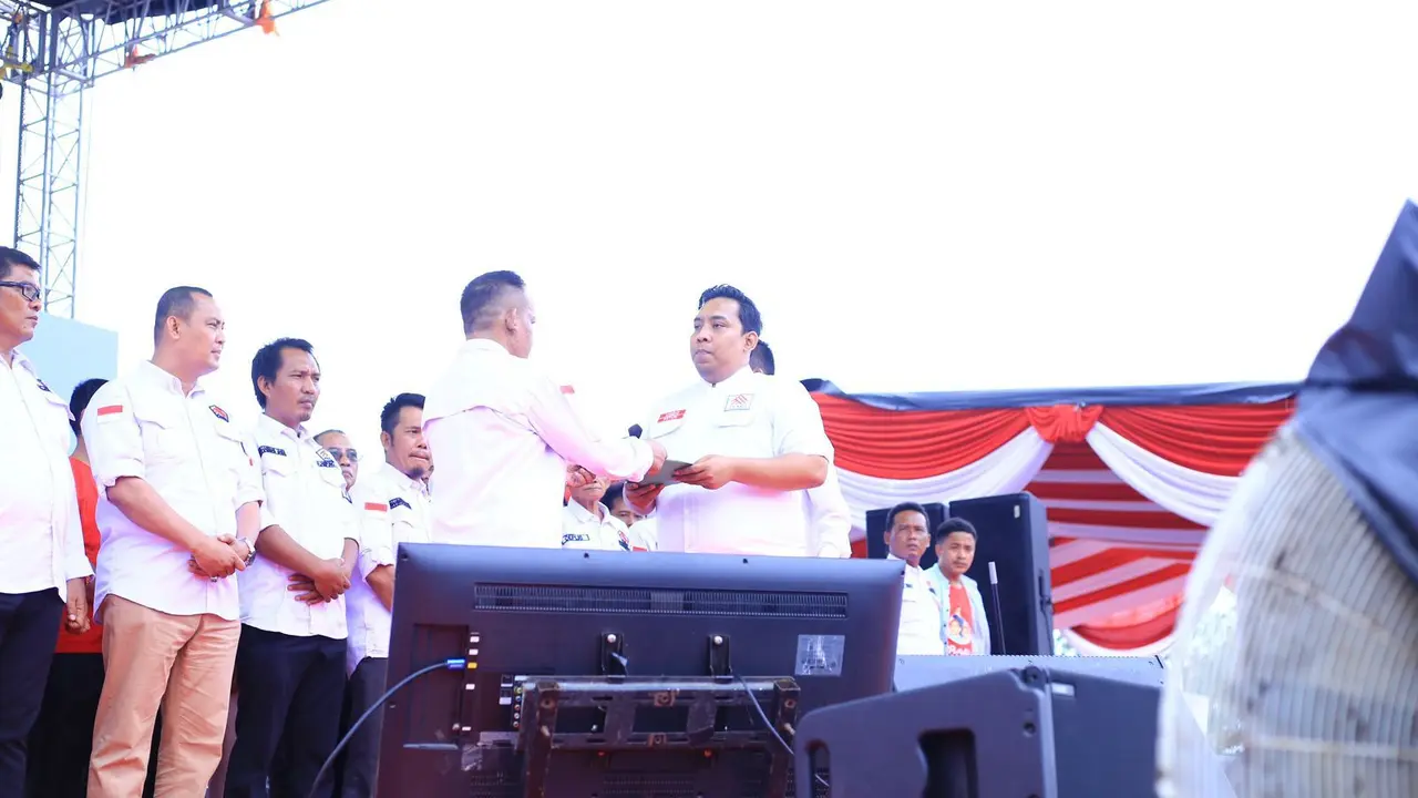 Ketua Umum Relawan PRABU, Arvindo Noviar saat menghadiri acara konser rakyat bertemakan Indonesia Maju. (Istimewa)