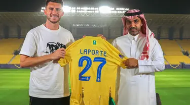 Klub Arab Saudi, Al Nassr, berhasil mendatangkan bek baru, yaitu Aymeric Laporte dari Manchester City. (FOTO: twitter.com/AlNassrFC_EN)