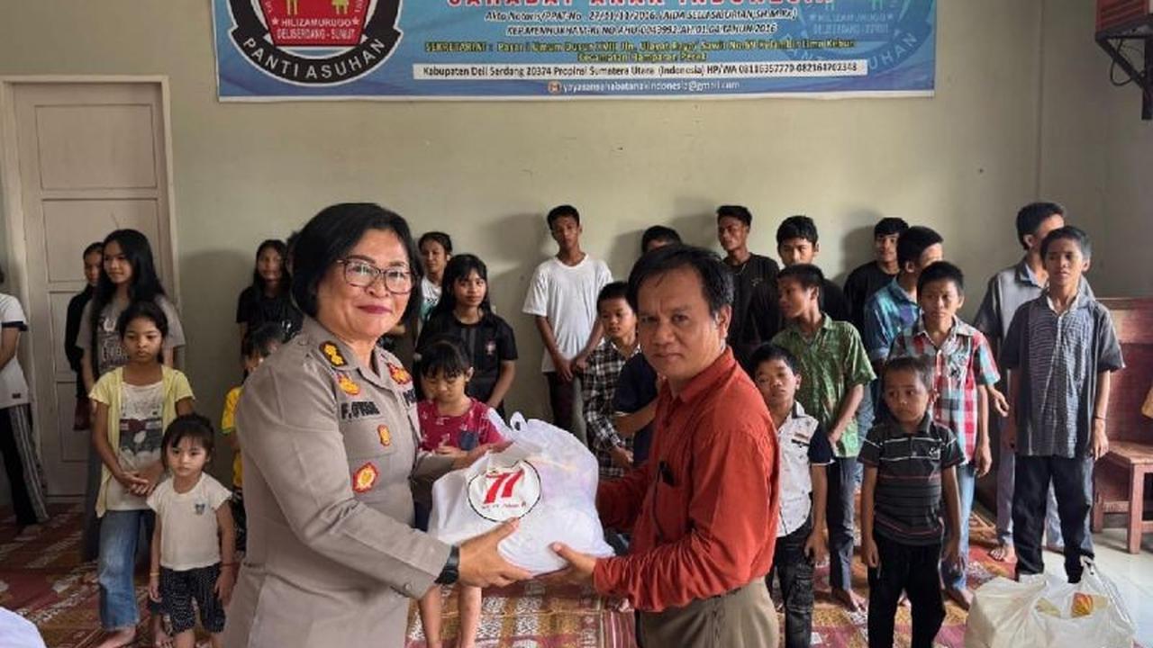 Tahukah Anda? Ratusan Paket Sembako Disalurkan Polwan Polda Sumut dalam Peringatan HUT ke-77