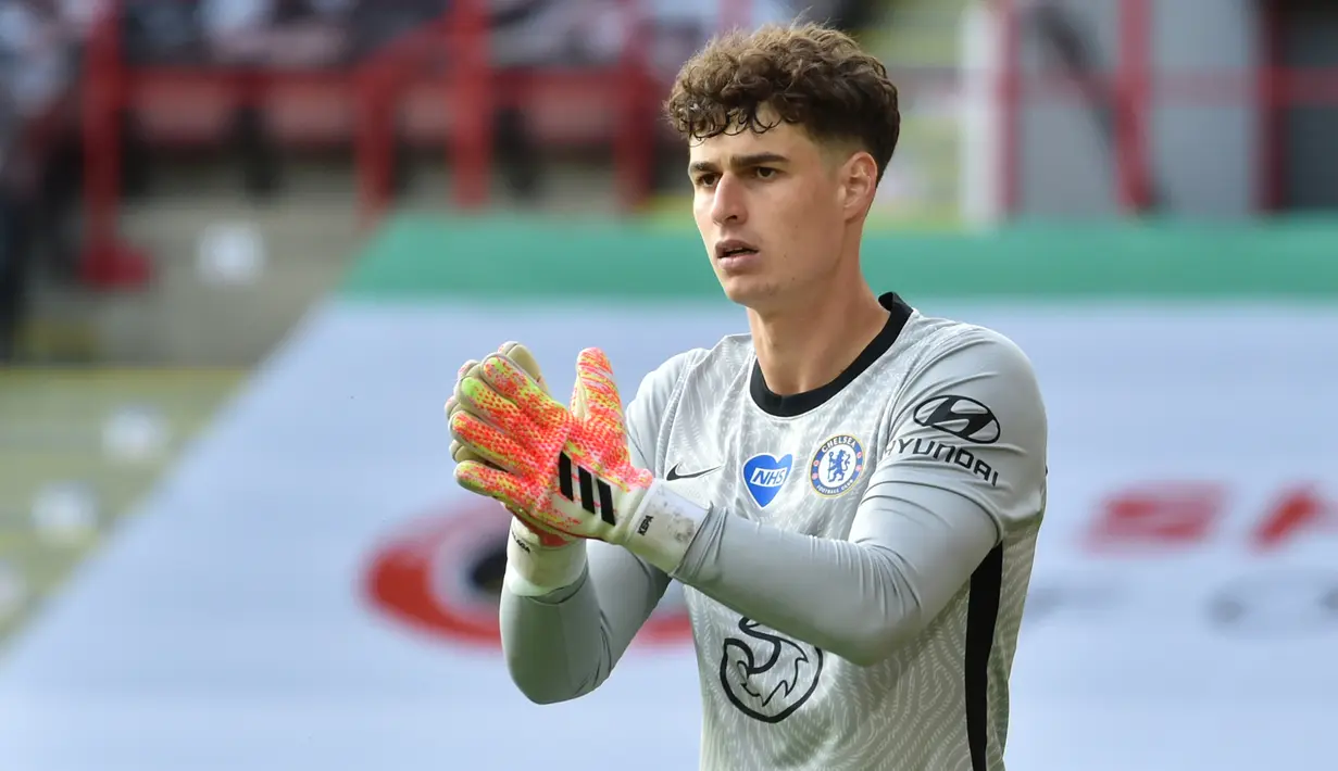 2. Kepa Arrizabalaga (80 Juta Euro) - Kiper asal Spanyol ini menjadi pengganti Thibaut Courtois yang hengkang dari Chelsea ke Real Madrid. Kepa Arrizabalaga dilabuhkan Chelsea dari Athletic Bilbao pada 2018 dengan transfer seharga 80 juta euro. (AFP/Rui Vieira/pool)