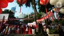 Suasana upacara Hari Ulang Tahun ke-77 Republik Indonesia di RW 04 Kebun Melati, Jakarta, Rabu (17/8/2022). Peringatan Hari Ulang Tahun Republik Indonesia telah menjadi tradisi di kampung tersebut sejak tahun 1975. (merdeka.com/Imam Buhori)
