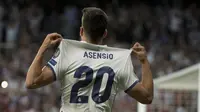 Selama berkostum Real Madrid, Marco Asensio, berhasil mempersembahkan 5 trofi juara mulai dari Piala Super Eropa 2016, La Liga, Liga Champions, Piala Super Eropa 2017 dan Piala Super Spanyol 2017. (AFP/Curto De La Torre)