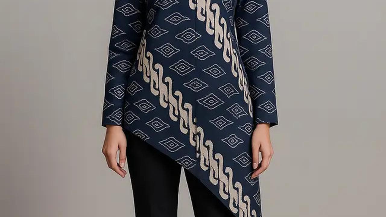 7 Model Atasan Batik Wanita Blouse Asimetris, Bikin Gaya ke Kantor Makin Elegan