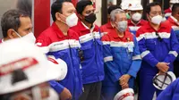 Komisaris Utama Pertamina Basuki Tjahja Purnama (Ahok) saat melaksanakan Manajemen Walkthrough (MWT), dengan mengunjungi Pembangkit Listrik Tenaga Panas Bumi (PLTP) Lahendong unit 5 dan 6.