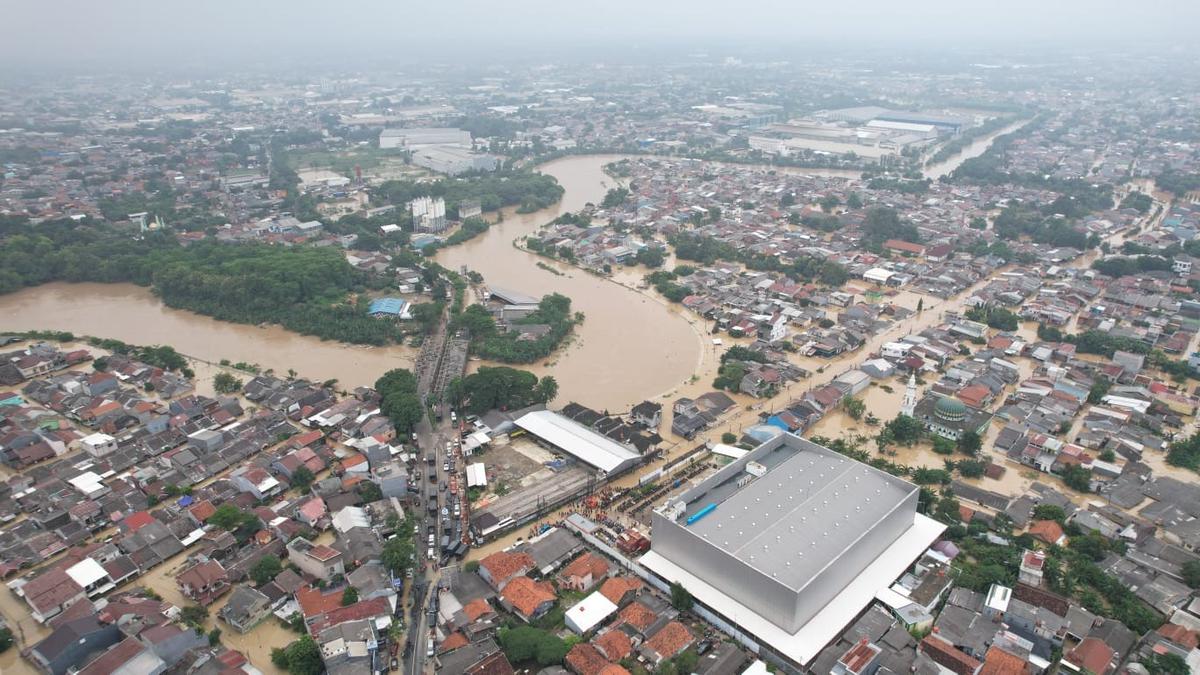 Pantuan udara kondisi banjir di Kota Bekasi