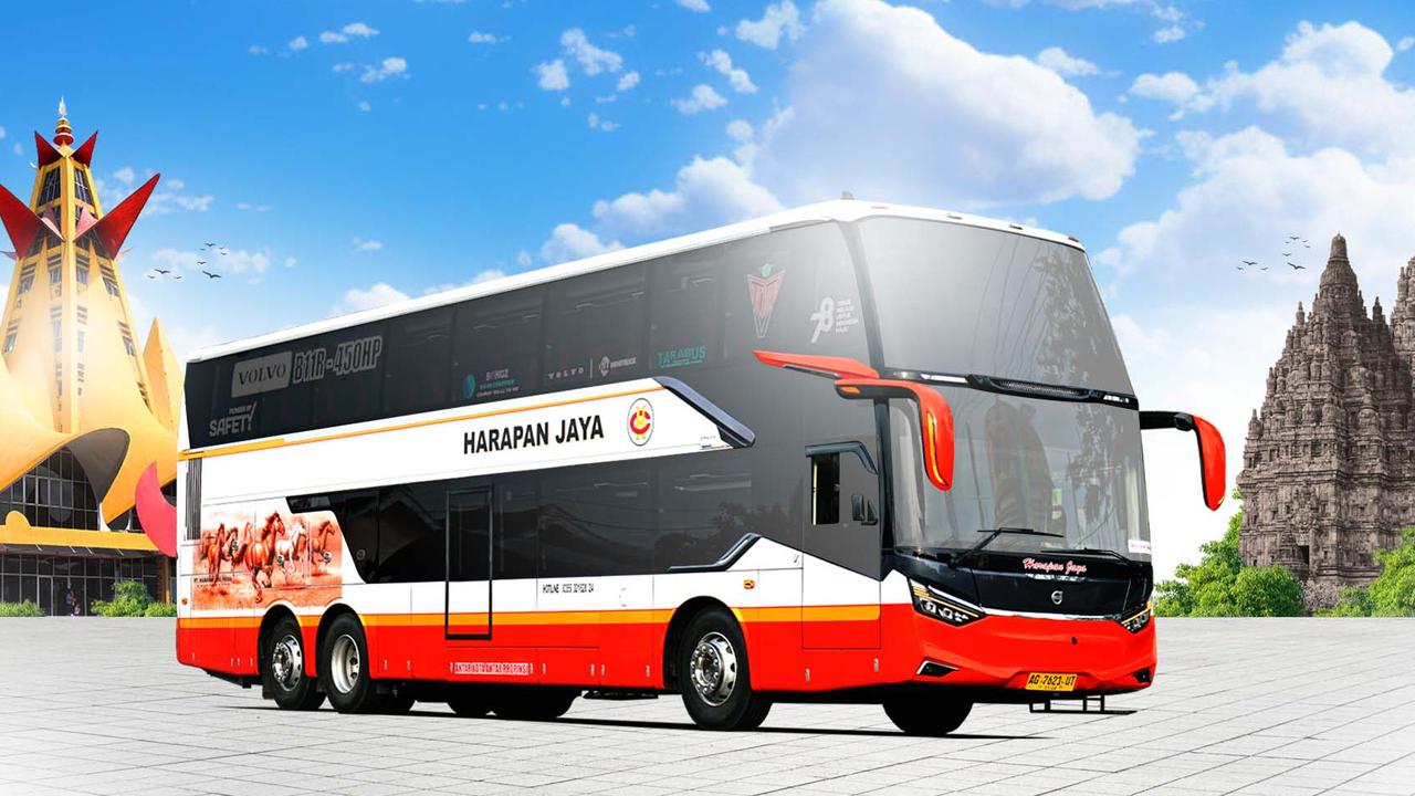 PO Harapan Jaya Hadirkan Bus Double Decker Mewah, Bodi Pabrikan Adiputro dan Sasis dari Scania