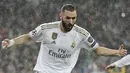 2. Karim Benzema (Real Madrid) - Sebagai pemilik nomor punggung 9 di Real Madrid, Benzema memang terbukti dalam mencetak gol. Striker berumur 32 tahun ini telah mencetak 14 gol dan 6 assist dari 26 penampilannya bersama Real Madrid di kompetisi La Liga. (AFP/Javier Soriano)