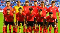Timnas Korea Selatan jelang melawan Filipina di penyisihan Grup C Piala Asia 2019 (7/1/2019). (AFP/Giuseppe Cacace)