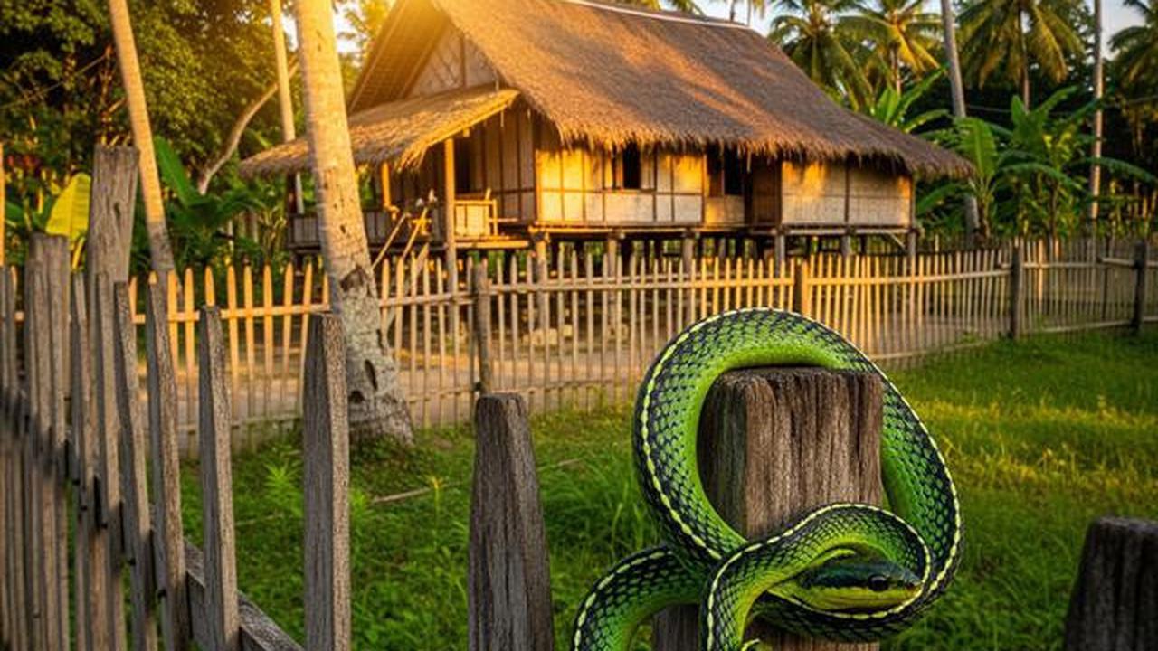 Ular Kayu dan Ciri-Cirinya yang Sedang Masuk Pemukiman Penduduk Akibat Perubahan Cuaca