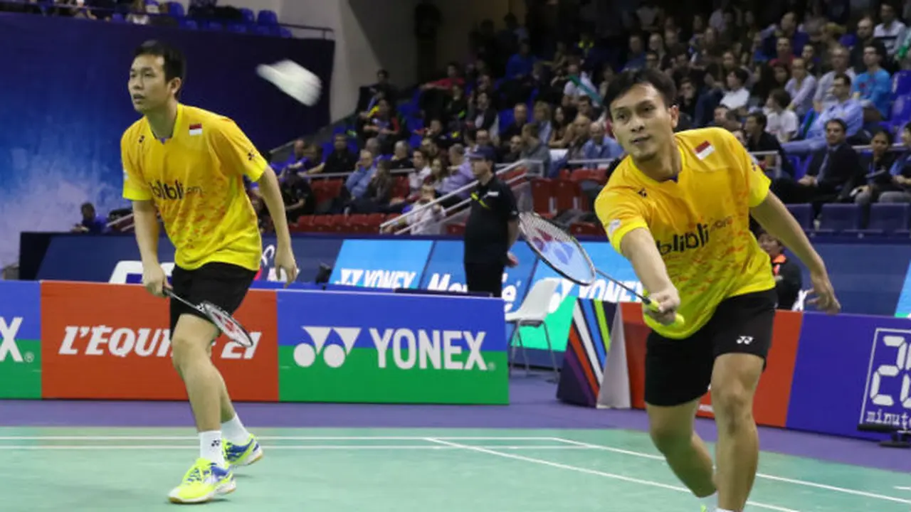 Hendra  Setiawan/Mohammad Ahsan di turnamen Prancis Terbuka