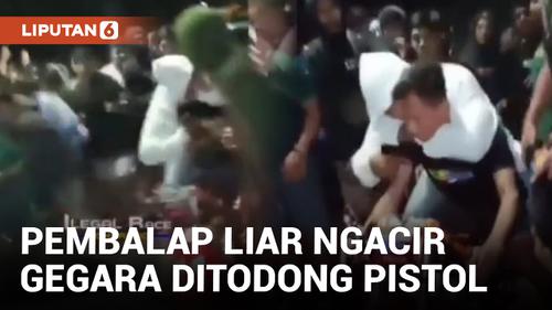 VIDEO: Pembalap Liar Kabur Akibat Ditodong Pistol Oleh Pria Misterius