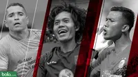 3 pemain terbaik Piala GUbernur Kaltim: Teja Paku Alam, Rishadi Fauzi dan Alberto Goncalves. (Bola.com/Dody Iryawan)