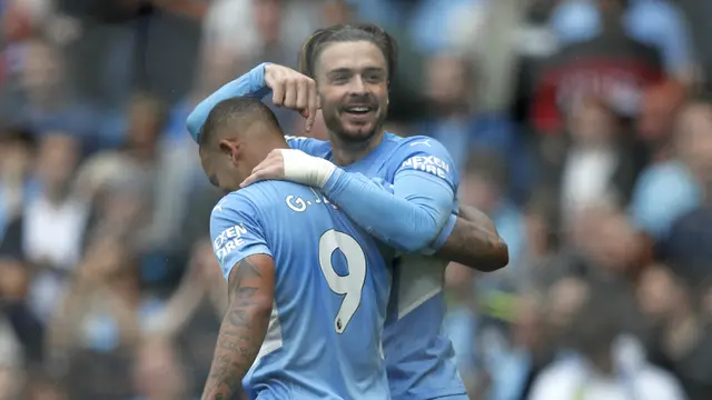 Foto: Jack Grealish Cetak Gol Perdana, Manchester City Bantai Norwich City 5-0 di Pekan Kedua Liga Inggris 2021 / 2022