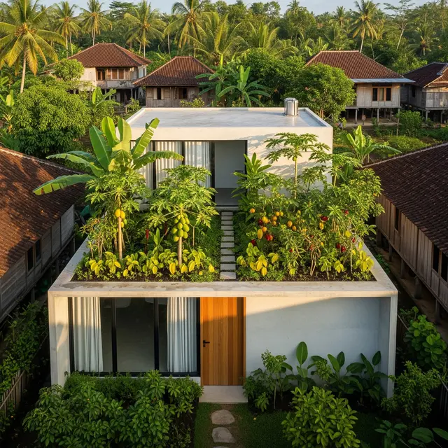 Rumah Minimalis di Desa Ukuran 5x8 dengan Kebun Buah Vertikal