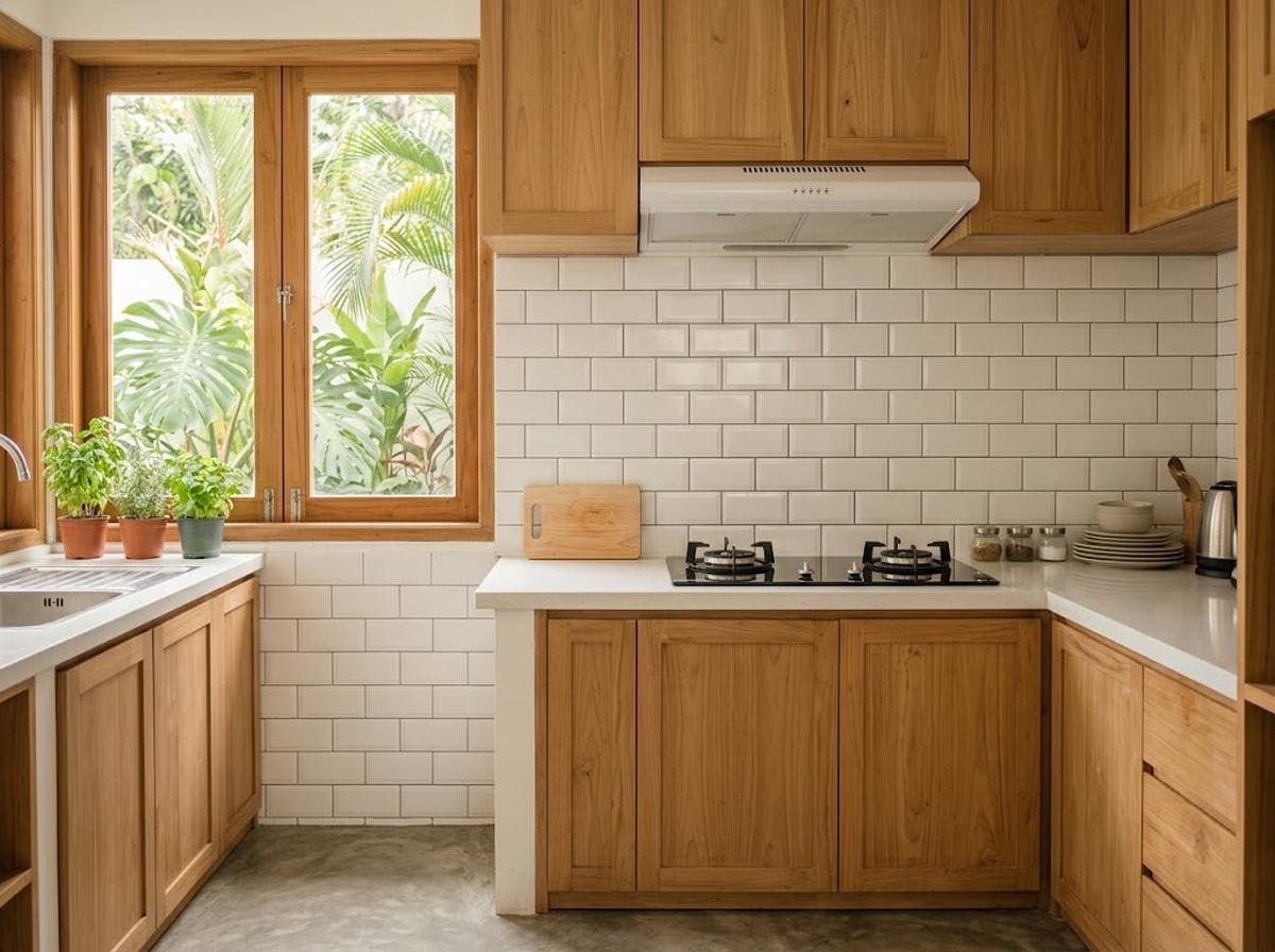 Backsplash Keramik Permukaan Licin