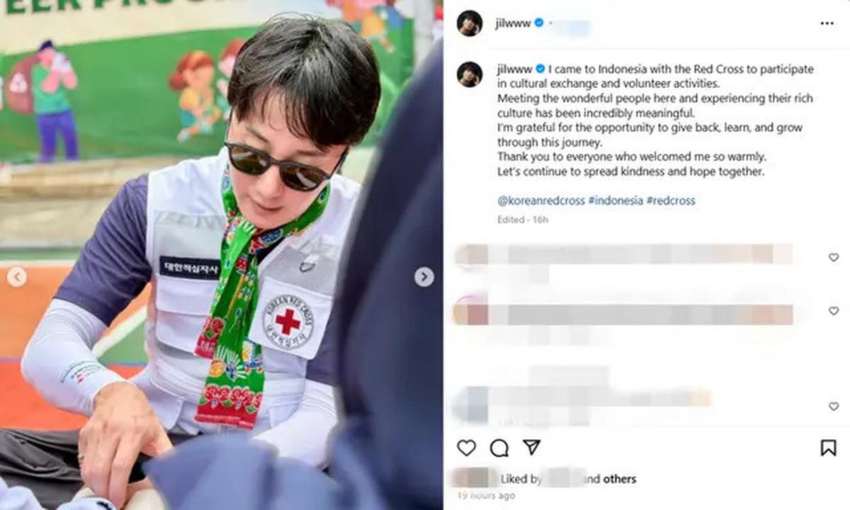Pesona Aktor Korea Jung Il Woo Pakai Cukin Betawi Saat Jadi Relawan Palang Merah di Jakarta
