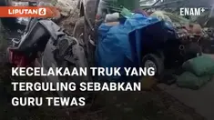 Kecelakaan melibatkan truk Mitsubishi dan 5 mobil serta sepeda motor. Diduga truk mengalami rem blong dan menabrak mobil yang melintas dari arah berlawanan