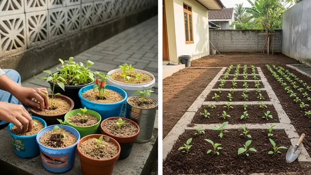 Perbedaan Tahap Awal Penanaman di Pot dan di Lahan Tanah