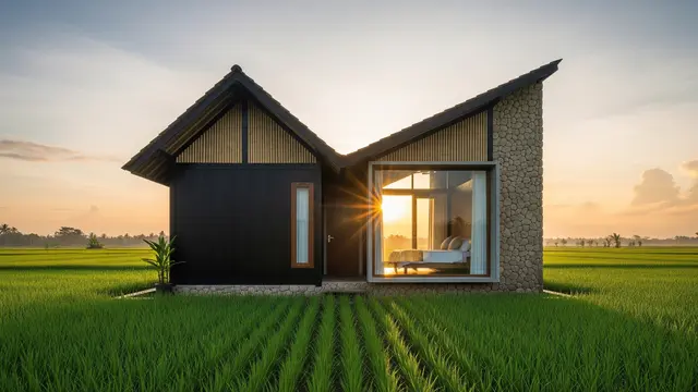 10 Model Rumah Minimalis Pinggir Sawah dengan View Sunrise Langsung dari Kamar