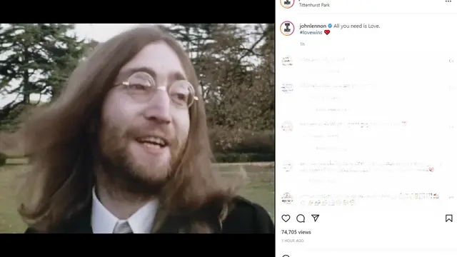 Unggahan di akun Instagram resmi John Lennon. (Instagram/ johnlennon)