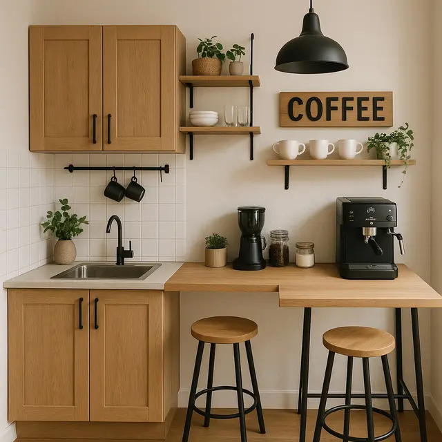 Inspirasi Dapur Kecil dengan Mini Bar (Image by ChatGPT)