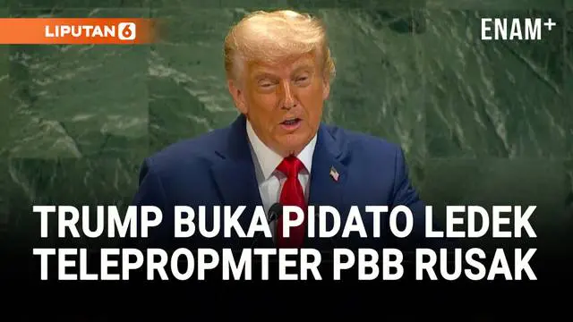VIDEO: Trump Ledek Teleprompter Rusak Saat Pidato di Sidang Umum PBB