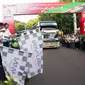 Menteri Badan Usaha Milik Negara (BUMN) Rini Soemarno saat melepas sebanyak 26.018 pemudik gratis dalam Program Mudik Bareng BUMN 2019 di Gelora Bung Karno (GBK), Senayan, Jakarta, Kamis (30/5/2019). (Liputan6.com/HO/Iqbal)