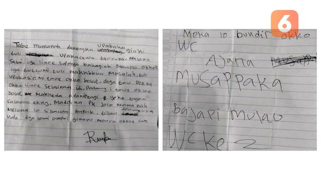 Surat yang ditinggalkan RY sebelum bunuh diri (Liputan6.com/Istimewa)