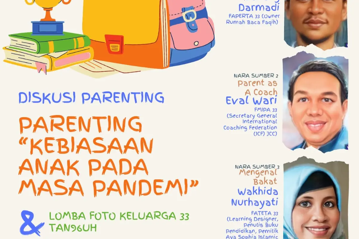 DIskusi parenting Seri 4 IPB ’33 Tan96uh: Kebiasaan Anak pada Masa Pandemi, Minggu (4/7/2021).