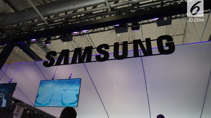 Booth Samsung di gelaran Mobile World Congress 2018. (Liputan6.com/ Agustin Setyo W)