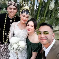 Nagita Slavina dampingi Raffi Ahmad sebagai saksi di pernikahan Luna Maya dan Maxime Bouttier (@raffinagita1717)