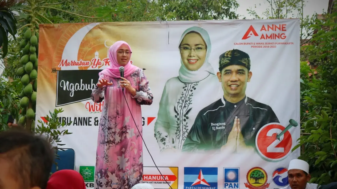 Istri Dedi MUlyadi, Anne Ratna Mustika, unggul di Pilkada Purwakarta