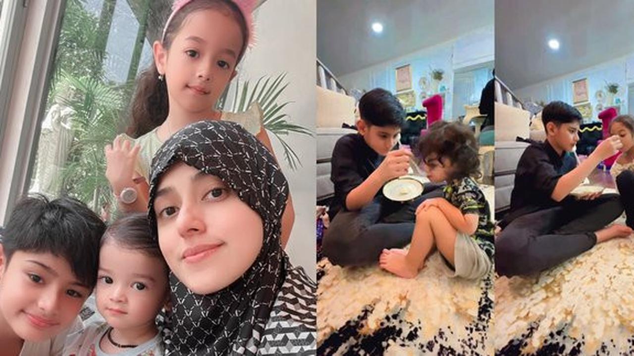 7 Foto King Faaz, Putra Fairuz A Rafiq Merawat Sang Adik dengan Hati-Hati dan Bikin Haru