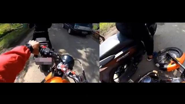 Pengendara RX King terjatuh (TikTok/@mascaturrr_)