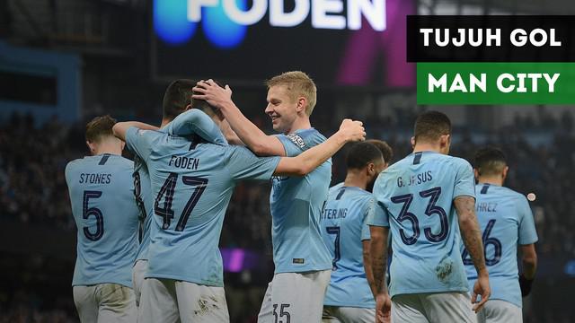 Manchester City mencukur Rotherham United dengan skor 7-0 pada babak tiga Piala FA di Etihad Stadium, Minggu (6/1/2019).