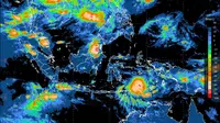 Bibit siklon tropis terpantau berada di Laut Banda sebelah selatan Maluku. (Foto: BMKG)