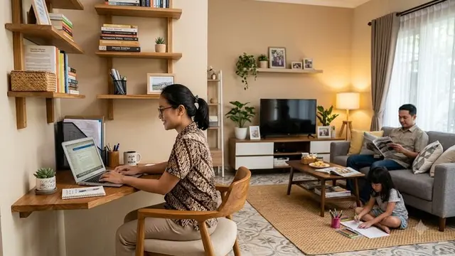 Ide Pocket Office untuk Rumah Tanpa Ruang Kerja (AI Generated)