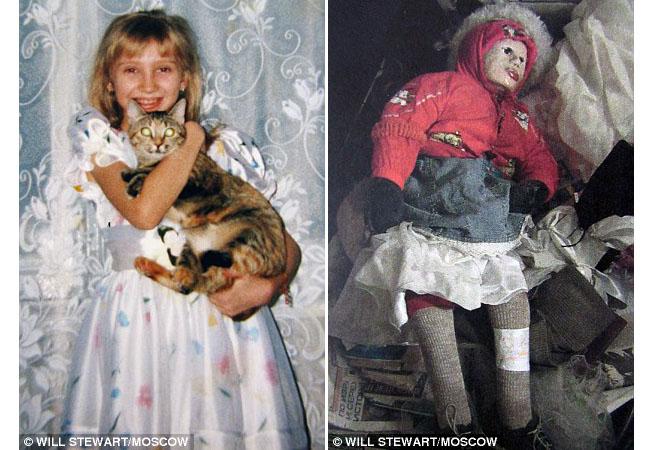 Foto Olga sebelum meninggal dan setelah dijadikan boneka | Foto: copyright dailymail.co.uk