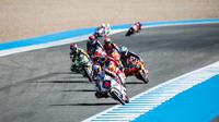 Veda Ega Pratama berhasil finis di posisi keenam setelah start dari urutan 17 di Moto3 Spanyol 2026. (Dok. Honda Team Asia)
