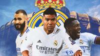 Real Madrid - Karim Benzema, Casemiro, David Alaba (Bola.com/Adreanus Titus)