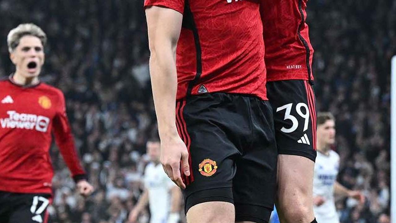 Di laga ini, Manchester United (MU) mencuri keunggulan lebih dahulu lewat gol cepat Rasmus Hojlund pada menit ke-3.&nbsp;Jonathan Nackstrand / AFP