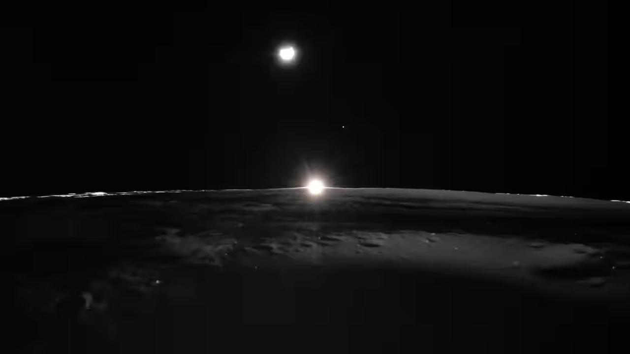 matahari terbenam di bulan