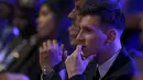 Bomber Barcelona, Lionel Messi saat menghadiri pengundian Liga Champions di Monako, Kamis (28/8/2015). Pemain Argentina itu terpilih sebagai pemain terbaik UEFA di Eropa untuk 2014-2015. (AFP PHOTO/Valery Hache)