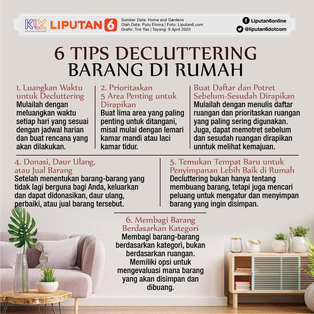 Infografis 6 Tips Decluttering Barang di Rumah